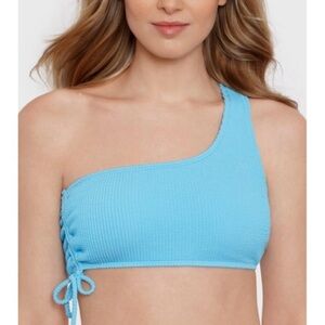 Salt & Cove One Shoulder Side Shirred Bikini Top